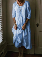 Lässige Kleider mit Rundhalsausschnitt und halben Ärmeln