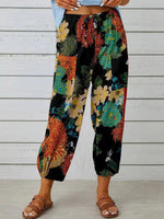 Showy Print Black Pants