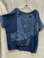 Lässiges Set aus bedrucktem Kurzarm-Top und Hose