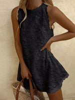 Robe décontractée sans manches en dentelle pour femme