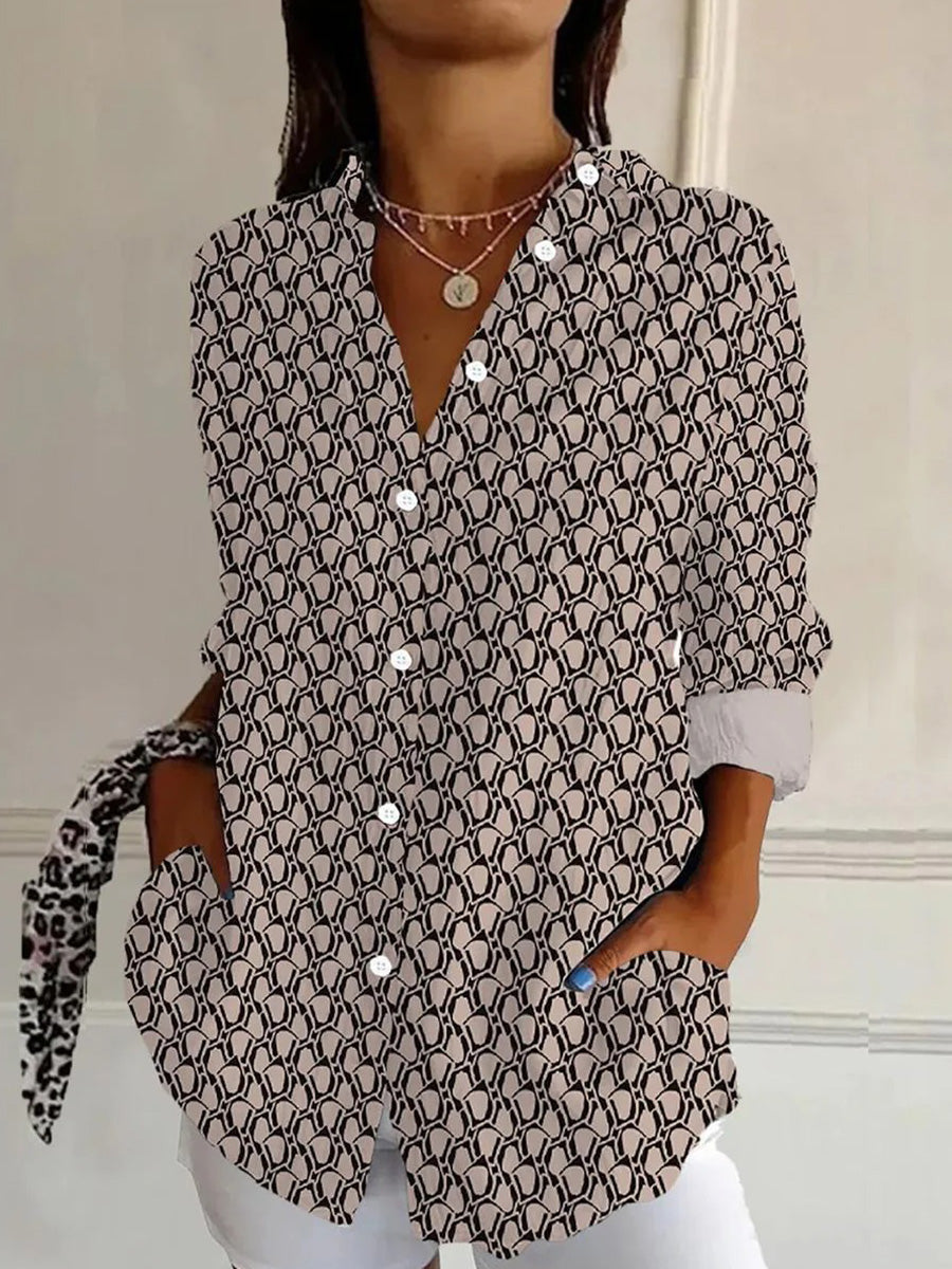 Braunes Langarmhemd mit Kragen