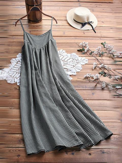 Kurzärmeliges, kariertes, zweiteiliges Sommer-Maxikleid mit Rundhalsausschnitt und kurzen Ärmeln