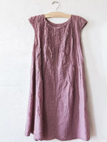 Light Purple Casual Round Neck Solid Sleeveless Dresses