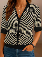 Haut noir tendance à manches courtes