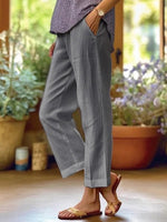 Basic Baumwollhose mit lockerem Schnitt und geradem Bein