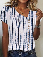 Lässiges Kurzarmtop mit V-Ausschnitt