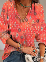 Vintage Ethnic Print Blouse