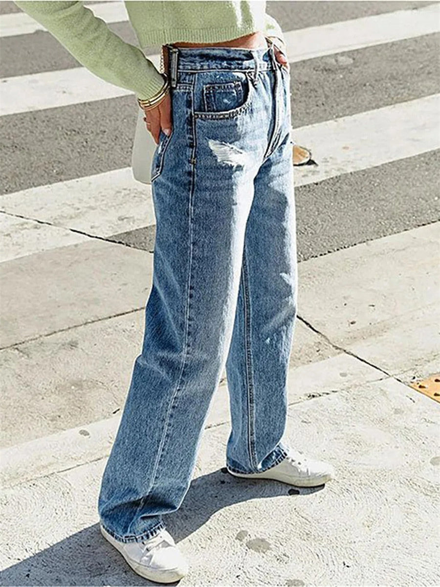 Lässige, lockere Jeans aus Denim