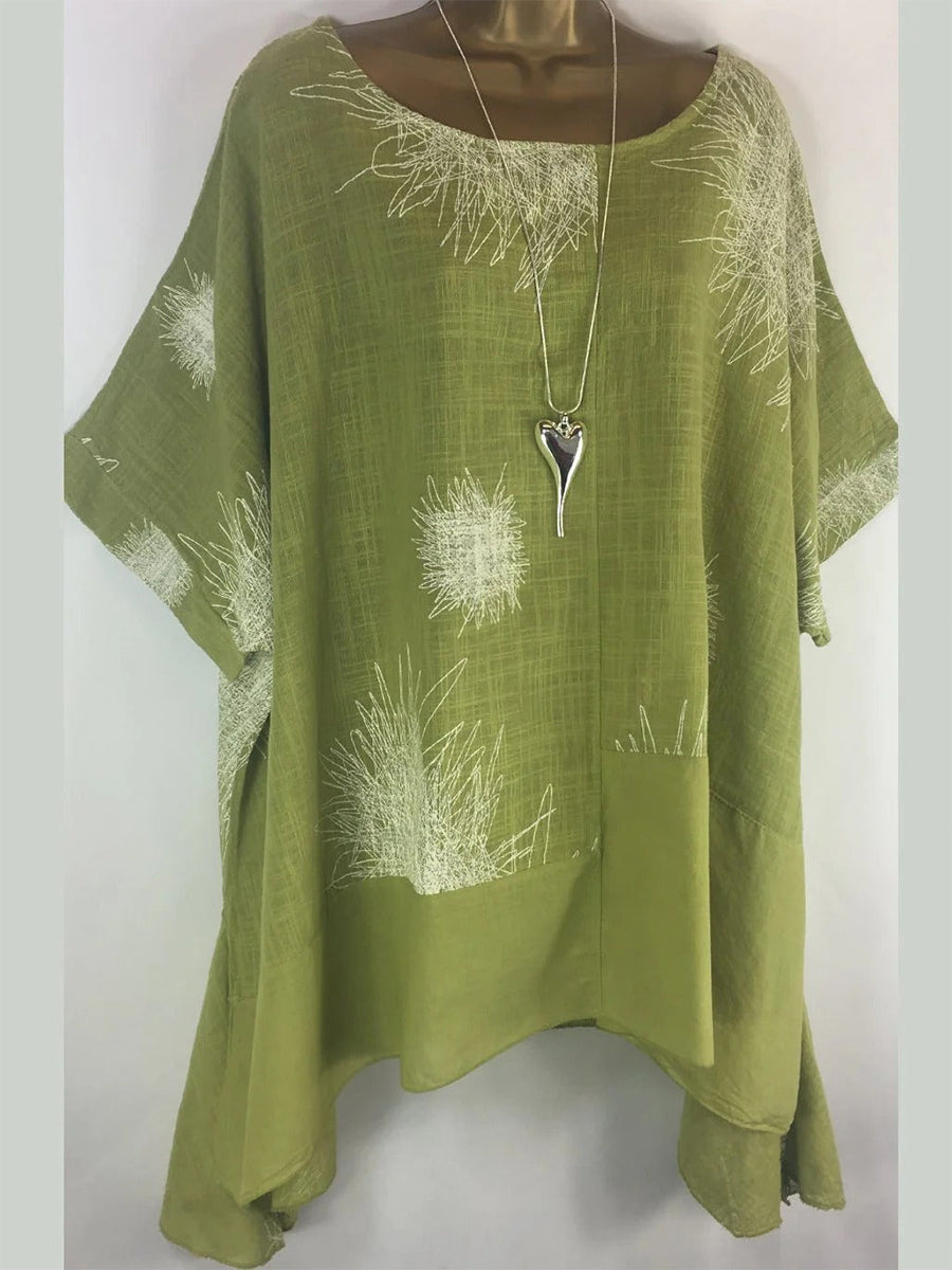 Lässige Bluse mit Rundhalsausschnitt und Print