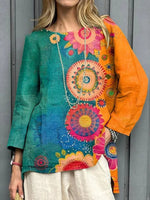 Luftiges Langarmshirt mit Rundhalsausschnitt