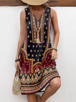 Vintage Ethnic Print Dress