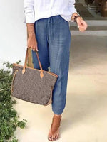 Pantalon décontracté uni pour femme