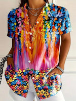 Superbe haut à manches courtes et col en V