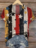 Haut à manches courtes et col en V très populaire