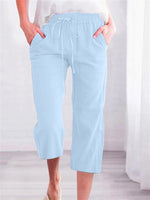 Pantalon décontracté uni pour femme