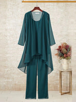 Blaues, schlichtes dreiteiliges Set