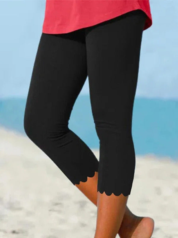 Black Casual Solid Leggings