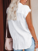 Lässiges, einfarbiges Kurzarmhemd mit Reverskragen