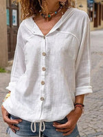 Lässige weiße Langarmbluse