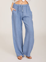 Women’s Casual Wide Leg Pants with Elastic Drawstring Waist