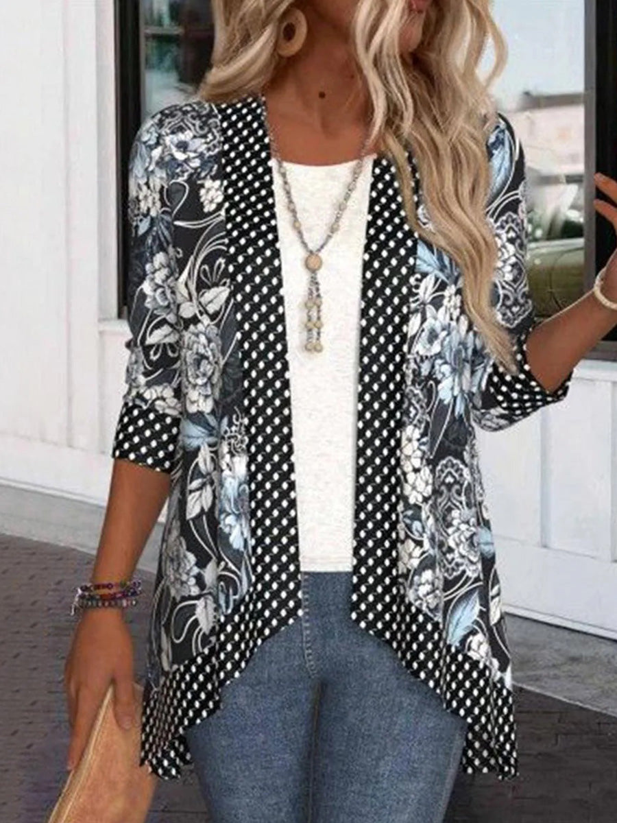 Lässige schwarze Langarm-Oberbekleidung