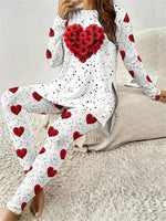 Ensemble deux pièces à manches longues imprimé à pois