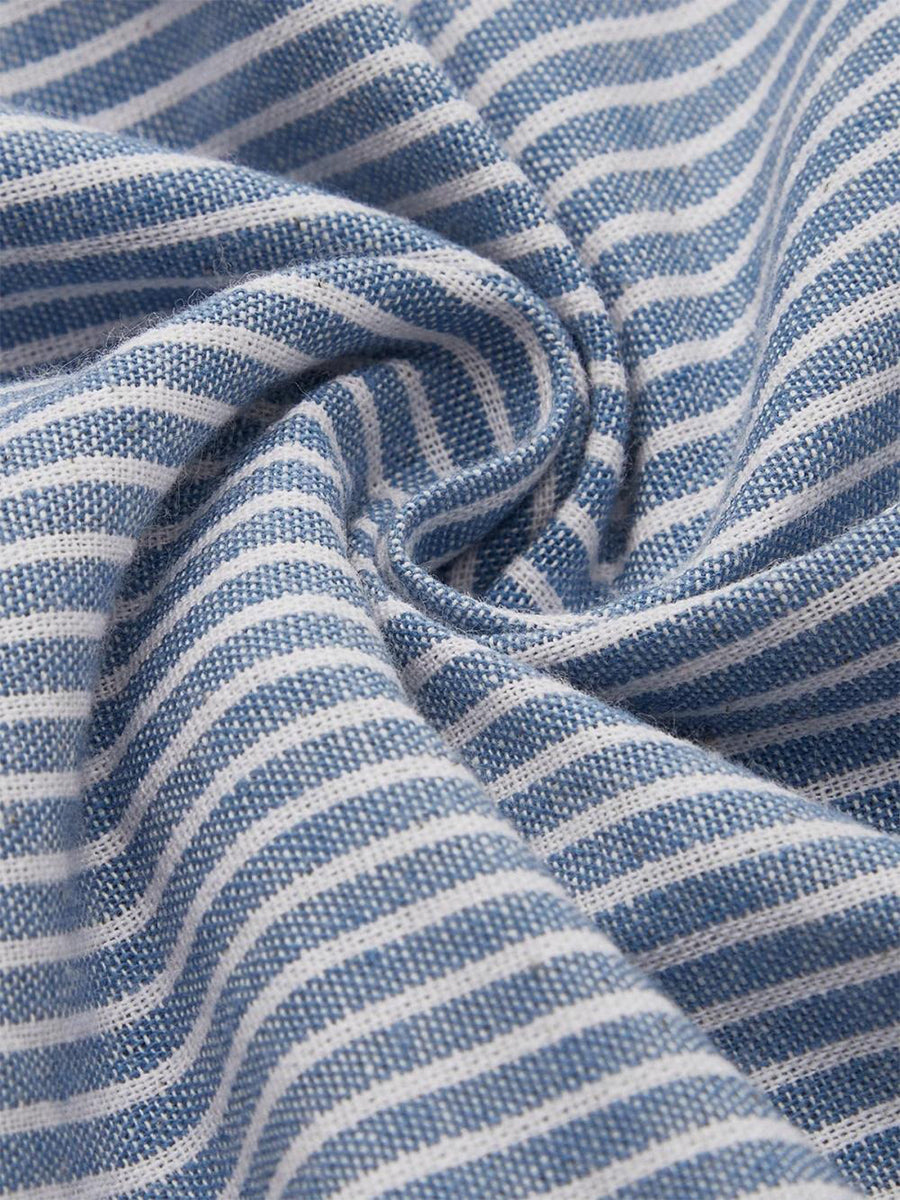 Short Sleeve Striped Regular Loose Blouse