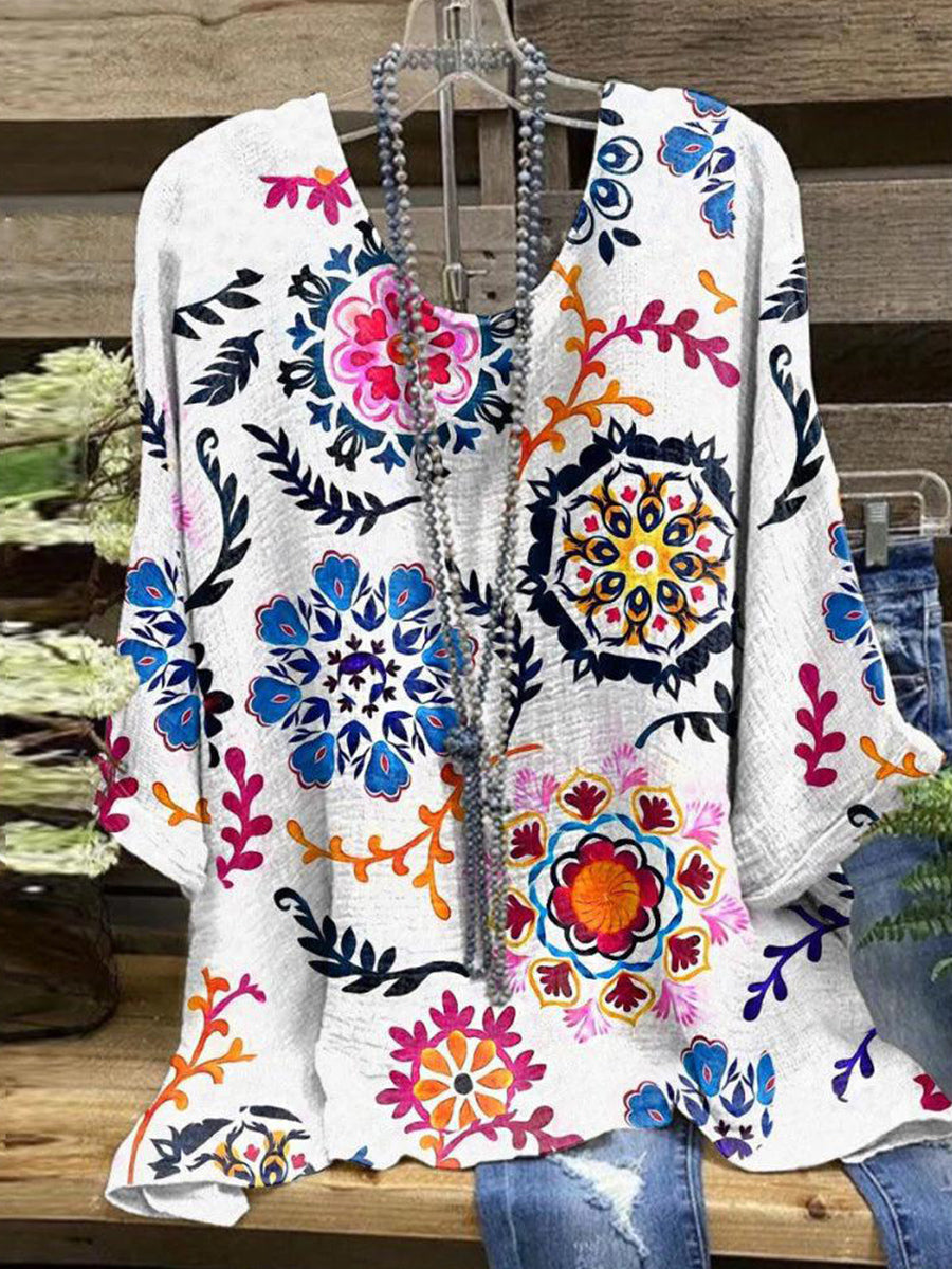 Haut à manches longues et col en V