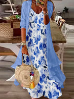 Lässiges, zweiteiliges Maxikleid aus Chiffon