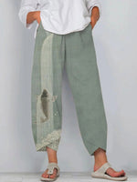 Fish Print Loose Casual Pants