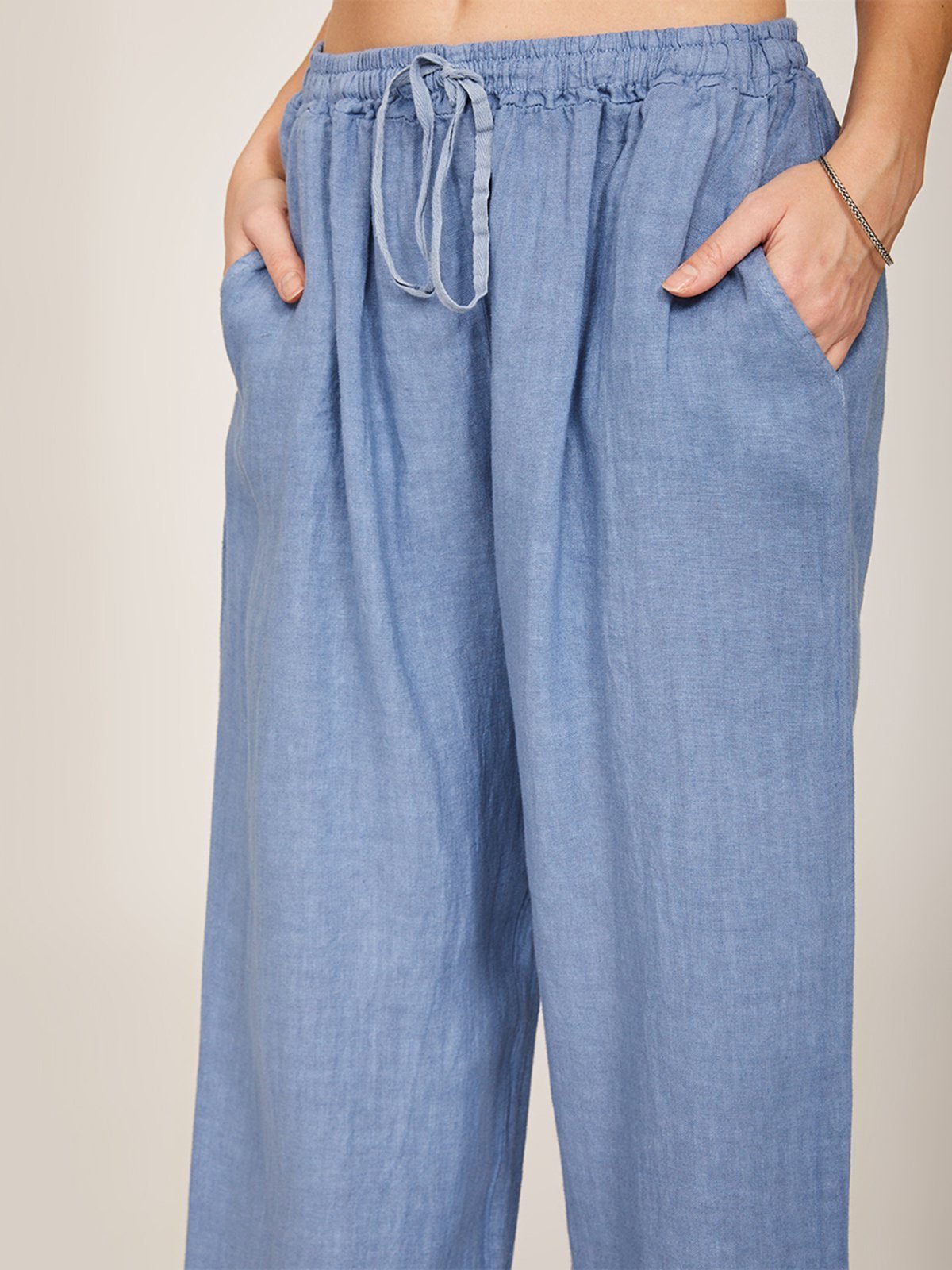 Women’s Casual Wide Leg Pants with Elastic Drawstring Waist