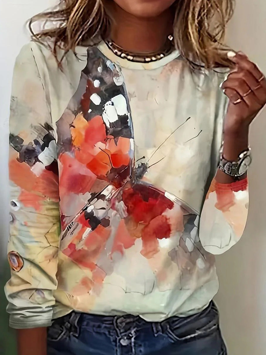 Haut à col rond et manches longues