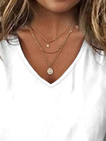 T-shirt décontracté uni à col en V pour femme