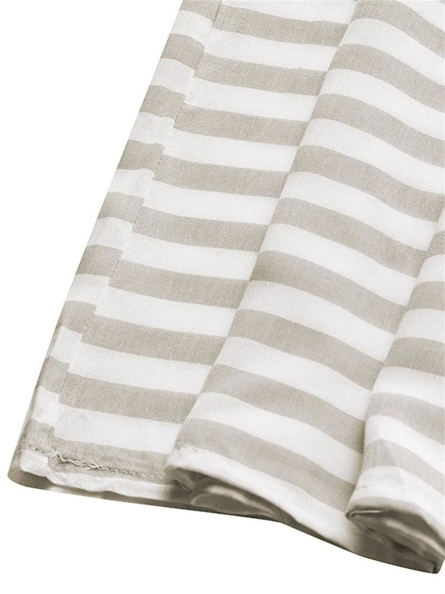 Locker geschnittenes, gestreiftes Maxikleid mit Rundhalsausschnitt und 3/4-Ärmeln