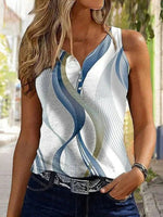 Vintage Gradient V-neck Sleeveless Tank Top