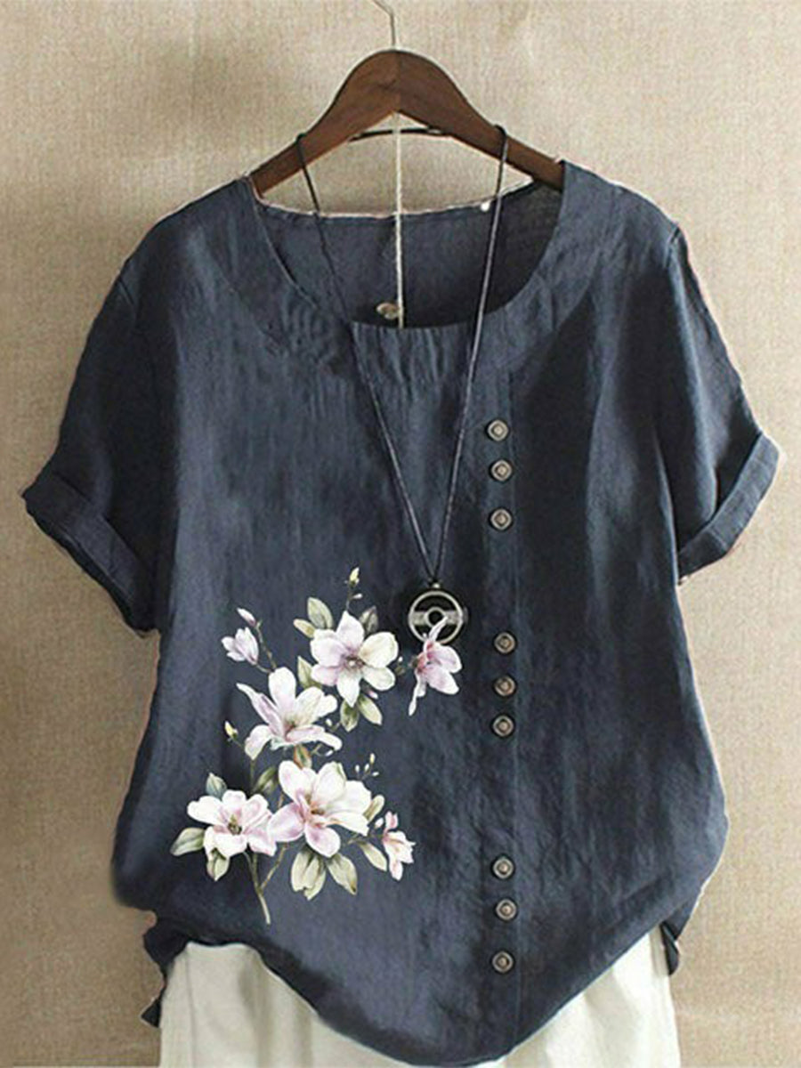 Lässige Bluse mit Blumenmuster