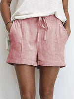 Women’s Casual Pink Drawstring Summer Shorts