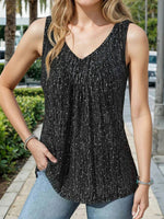 Vintage Casual V-neck Sleeveless Tank Top