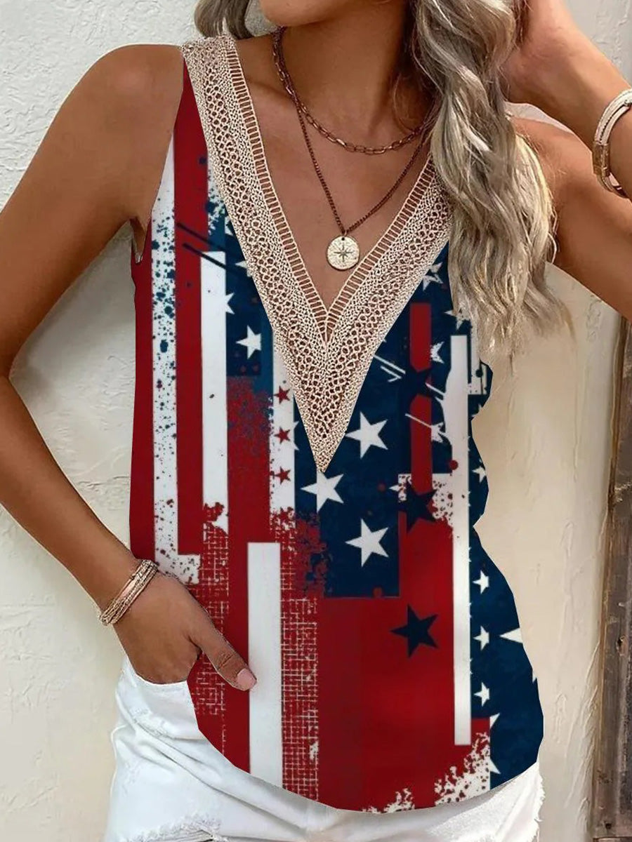 Schickes ärmelloses Top mit V-Ausschnitt