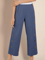 Women’s Side-Button Wide Leg Pants
