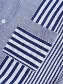 Women’s Casual Striped 3/4 Sleeve Button-Down Blouse