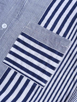 Women’s Casual Striped 3/4 Sleeve Button-Down Blouse