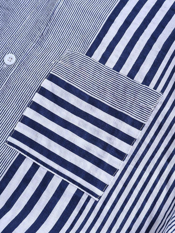 Women’s Casual Striped 3/4 Sleeve Button-Down Blouse