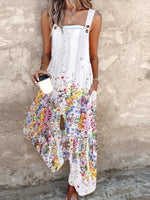 Jumpsuit mit Blumenmuster und Seitentaschen