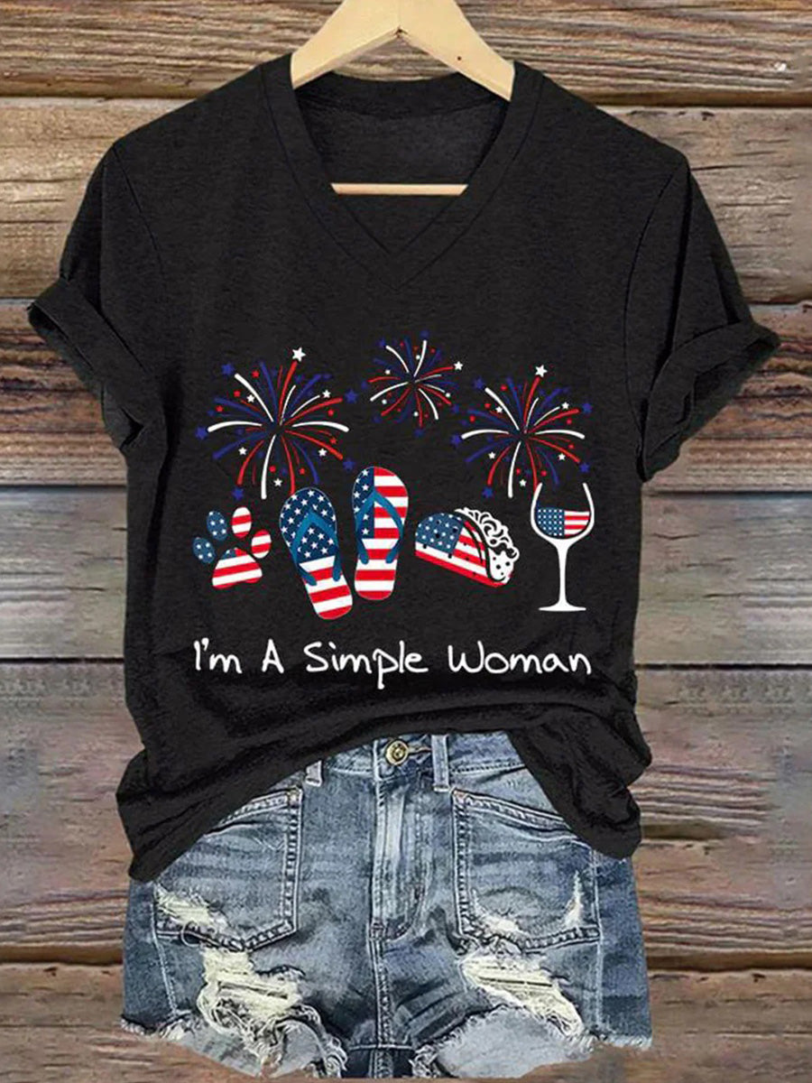 Haut noir à manches courtes et col en V tendance