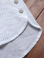 Bohemian Embroideried Short Sleeve Button Casual Blouse