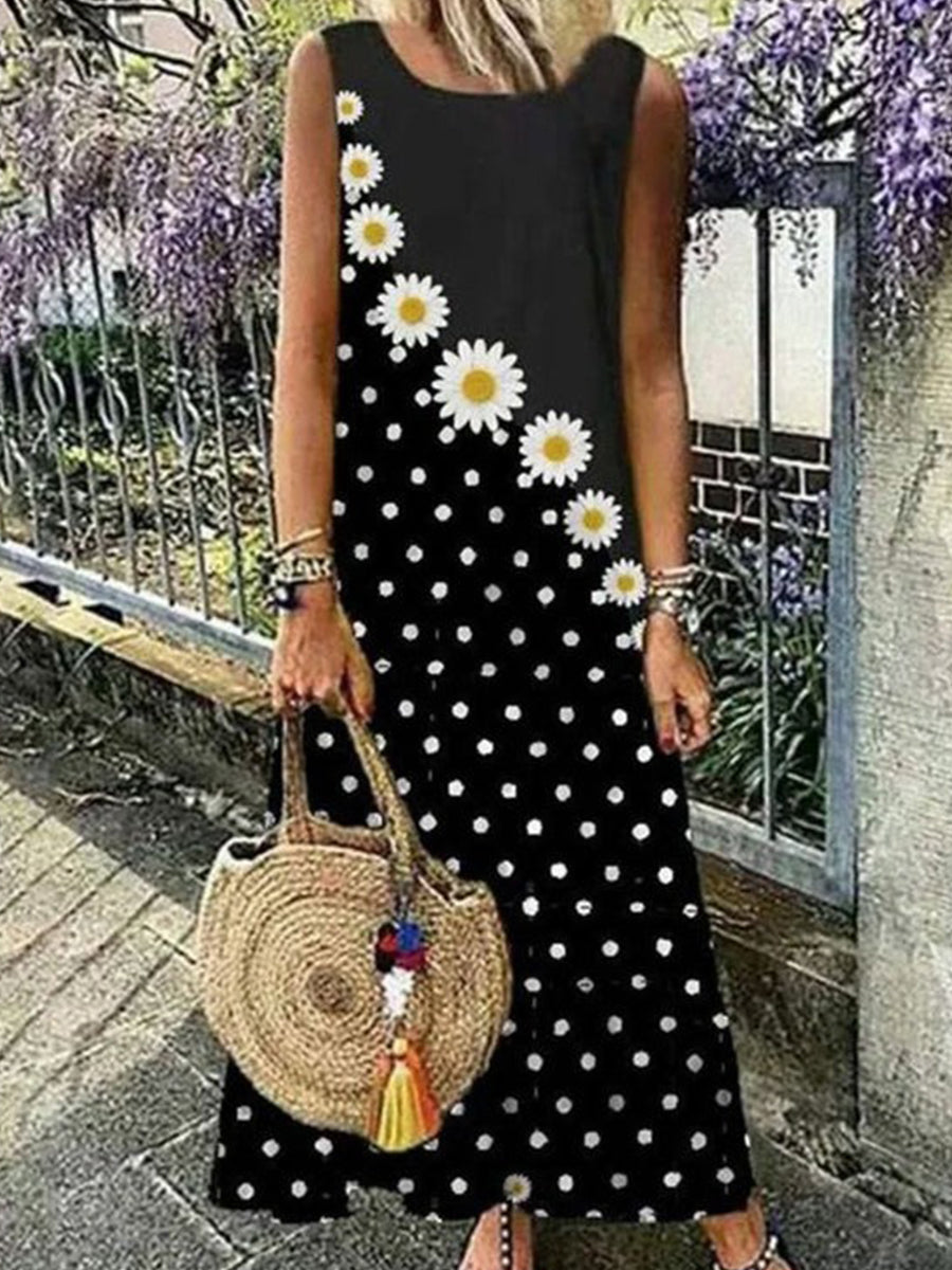 Robe maxi noire élégante sans manches