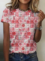 Floral Print Casual Short Sleeve T-Shirt