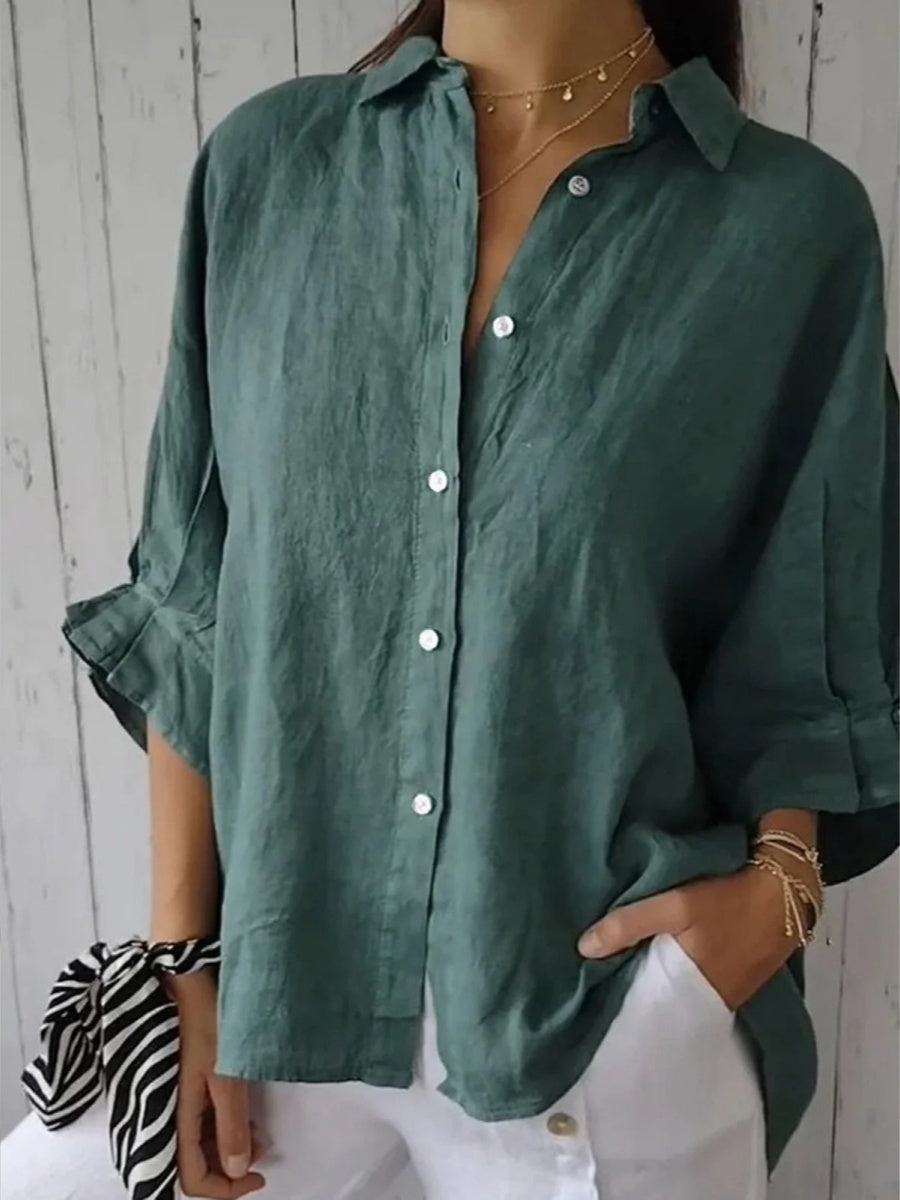 Women’s Cotton Half Sleeve Button Down Shirt